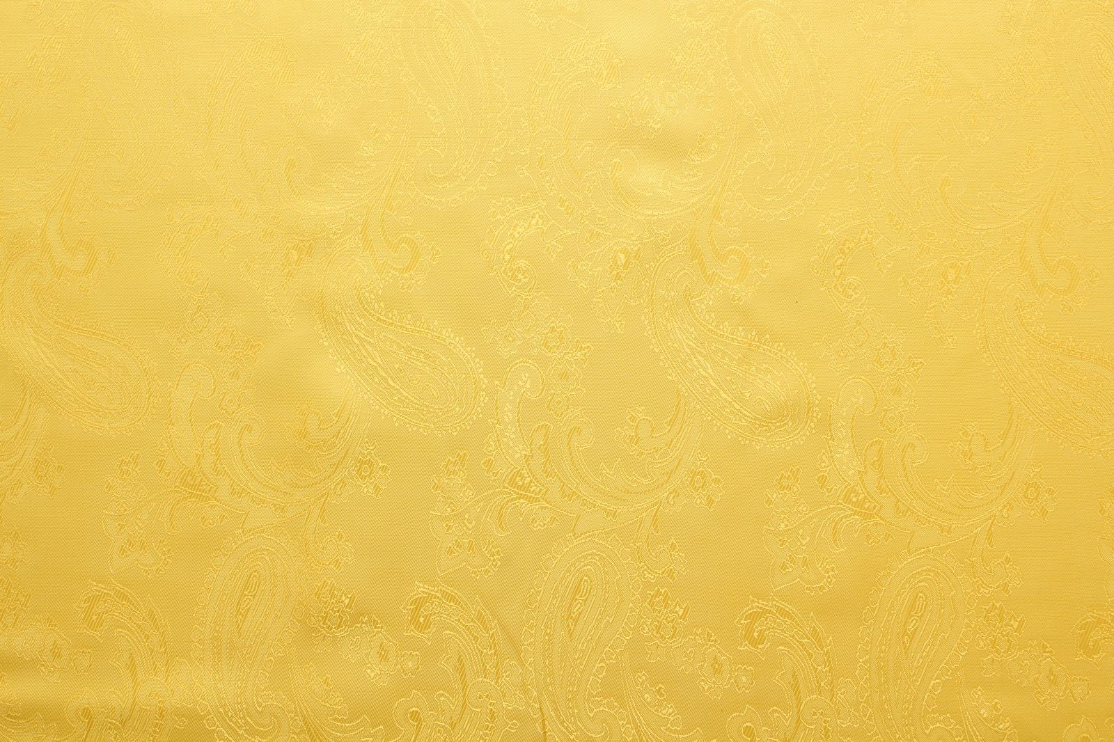 Жаккардовая подкладочная ткань Taffeta ярко-жёлтая с узором пейсли