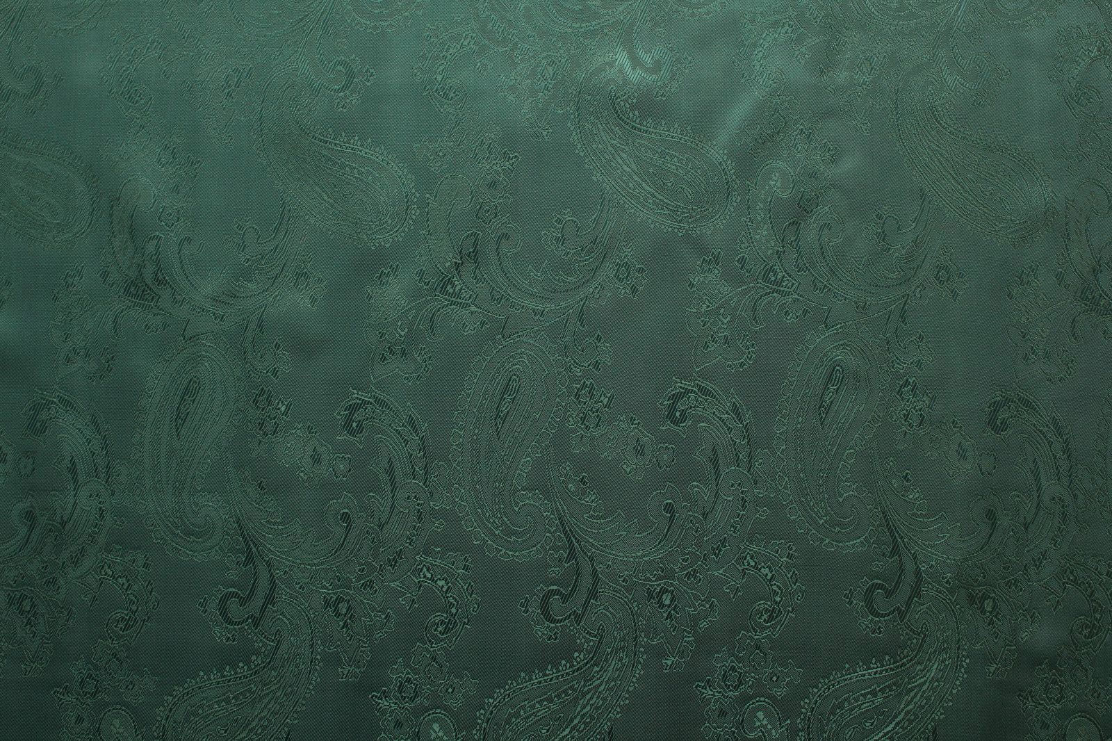Жаккардовая подкладочная ткань Taffeta изумрудно-зелёная с узором пейсли