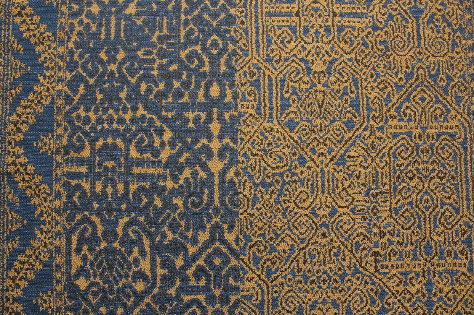 Шерсть жаккард Etro  горчично-оливковый на синем