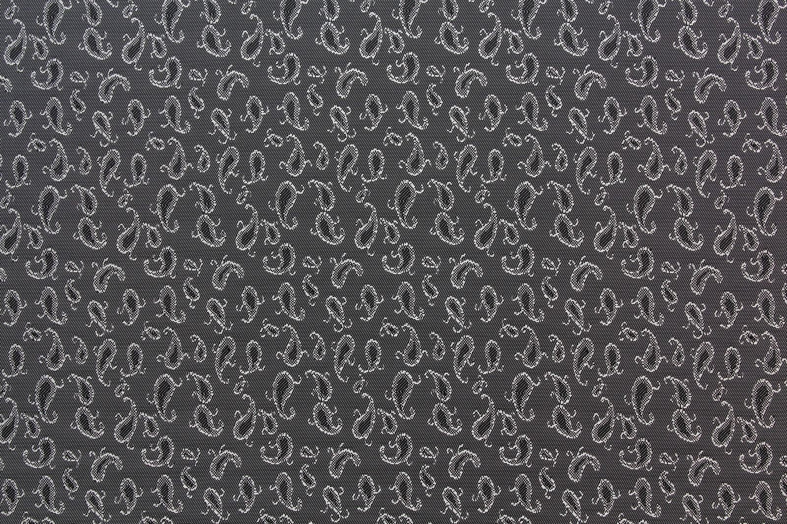 Жаккардовая подкладочная ткань Taffeta чёрно-стальная с мелким узором пейсли