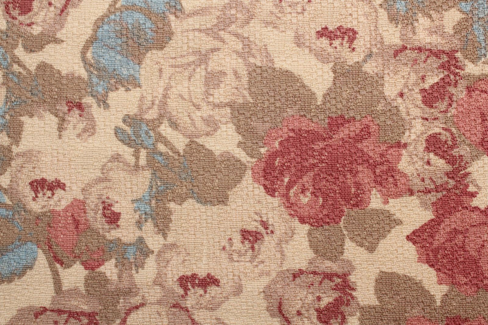 Шерсть пальтово-костюмная Blumarine цветочный узор на тёмно-кремовом фоне