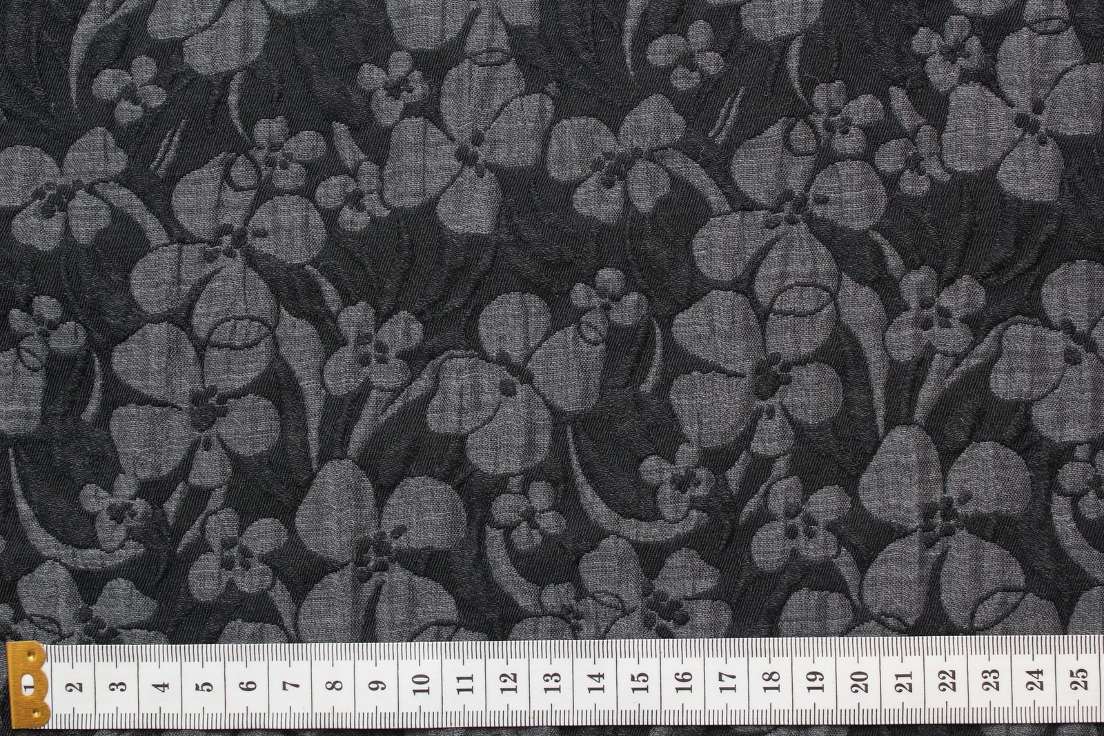 Жаккард клоке Max Mara чёрно-серые цветы 210 г/мп