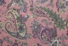 Шерсть-стрейч-вуаль Etro сиреневые, фисташковые пейсли на розовом фоне