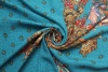 Костюмный креп-стрейч Jast Cavalli с мозаичным орнаментом по бирюзовому фону. Размер купона 140х320 - 340 см. фото в интернет-магазине Ауратессу