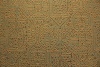 Шерсть жаккард Etro  горчично-оливковый  на зелёном  с вензельным узором