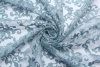 Вышивка на ажурной сетке Cadena тёмно-бирюзового цвета с серебряным люрексом и фестонами фото в интернет-магазине Ауратессу