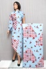 Ткань костюмная Moschino с узором на голубом фоне фото в интернет-магазине Ауратессу