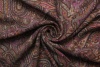 Шерсть-вуаль Etro в бежево-коричневом тоне с оранжевыми и ярко-розовыми вензелями (из толстых пушистых нитей) фото в интернет-магазине Ауратессу