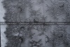 Кружево Шантильи с ресничками, чёрного цвета с вензельно-цветочным рисунком