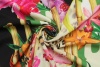 Креп-стрейч PRADA тропические цветы и фрукты на фоне бамбука фото в интернет-магазине Ауратессу