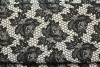 Макраме PRADA с фестонами, чёрные цветы
