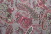 Шерсть-стрейч Etro малиново-розовый зеленый пейсли на серой рогожке