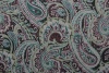 Шерсть-стрейч Etro малахитово-сливовый пейсли на серой рогожке