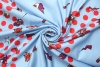 Ткань костюмная Moschino с узором на голубом фоне фото в интернет-магазине Ауратессу