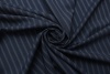 Шерсть костюмная Zegna тёмно-синяя в полоску фото в интернет-магазине Ауратессу