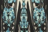 Купон шерсть Cavalli чёрных кремовых и голубовато-бирюзовых тонах