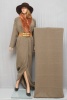 Ткань пальтовая Max Mara коричневато-оливковая в ломаную ёлочку фото в интернет-магазине Ауратессу