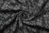 Жаккард клоке Max Mara чёрно-серые цветы 210 г/мп фото в интернет-магазине Ауратессу