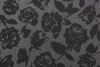 Шерсть-стрейч Dolce&Gabbana чёрные розы на серо-чёрном меланже