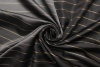 Ткань подкладочная Zegna в ёлочку серо-чёрная с бежевыми полосками фото в интернет-магазине Ауратессу