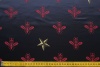 Жаккард атлас для верхней одежды Dolce&Gabbana золотые  звезды и осы на тёмно-синем фоне  300г/мп фото в интернет-магазине Ауратессу
