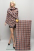 Ткань пальтовая в крупную клетку оранжево-серо-синяя фото в интернет-магазине Ауратессу
