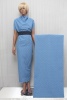 Жаккард стрейч синий с цветочками фото в интернет-магазине Ауратессу