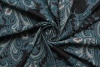 Шерсть-стрейч Etro с печатным узором цвета морской волны на чёрном фоне фото в интернет-магазине Ауратессу