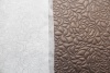 Ткань для верхней одежды с термопечатью  тёмно-бежевые цветы