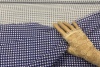 Хлопок рубашечный Canclini, синяя клетка с белой волной фото в интернет-магазине Ауратессу